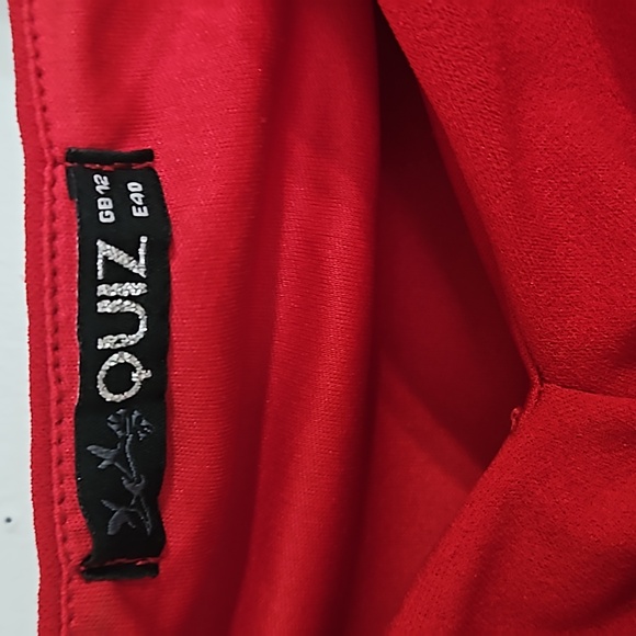 Quiz Off Shoulder Scuba Red Dress – Asymmetric Cut, Size (8-10) - Picture 5 of 11